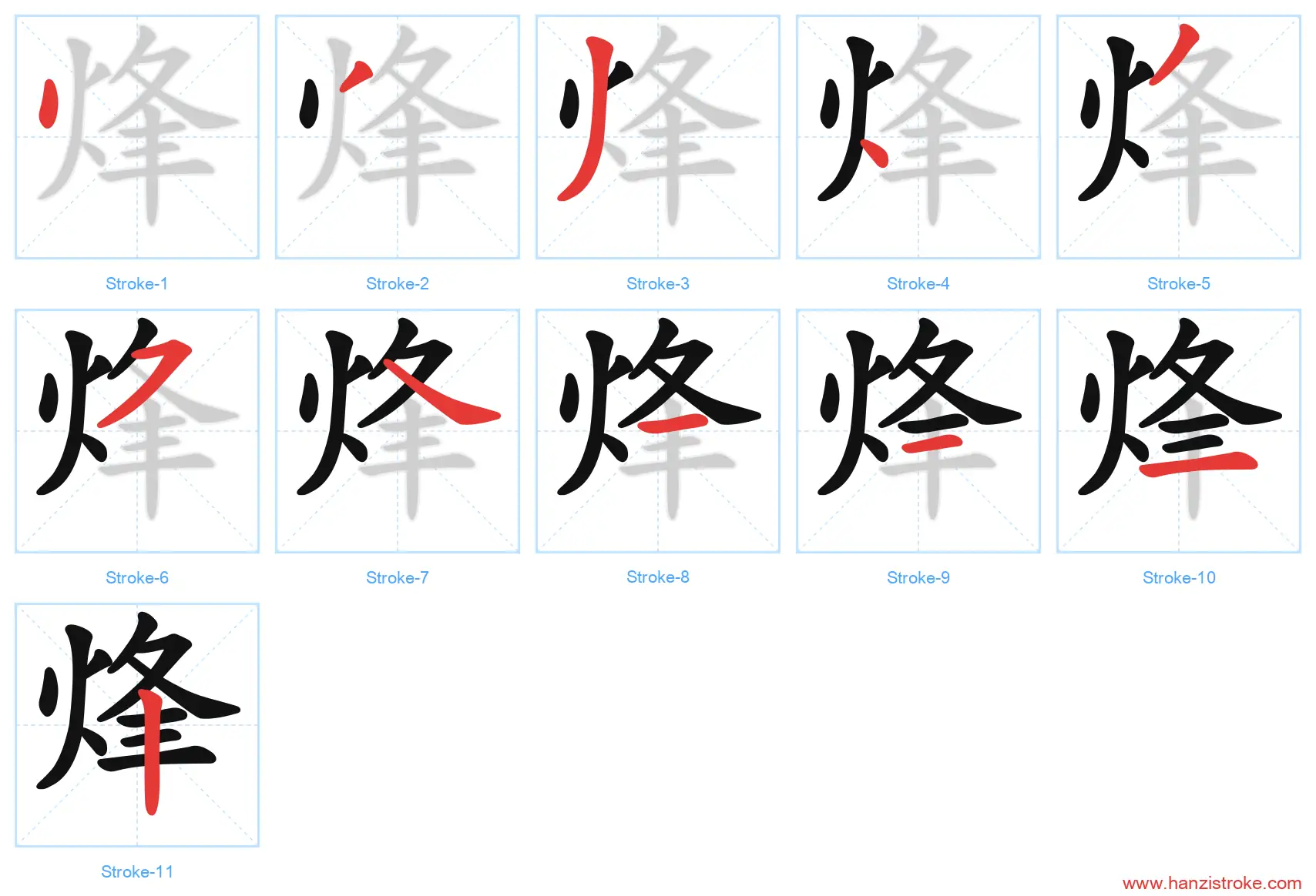 烽 stroke order diagram