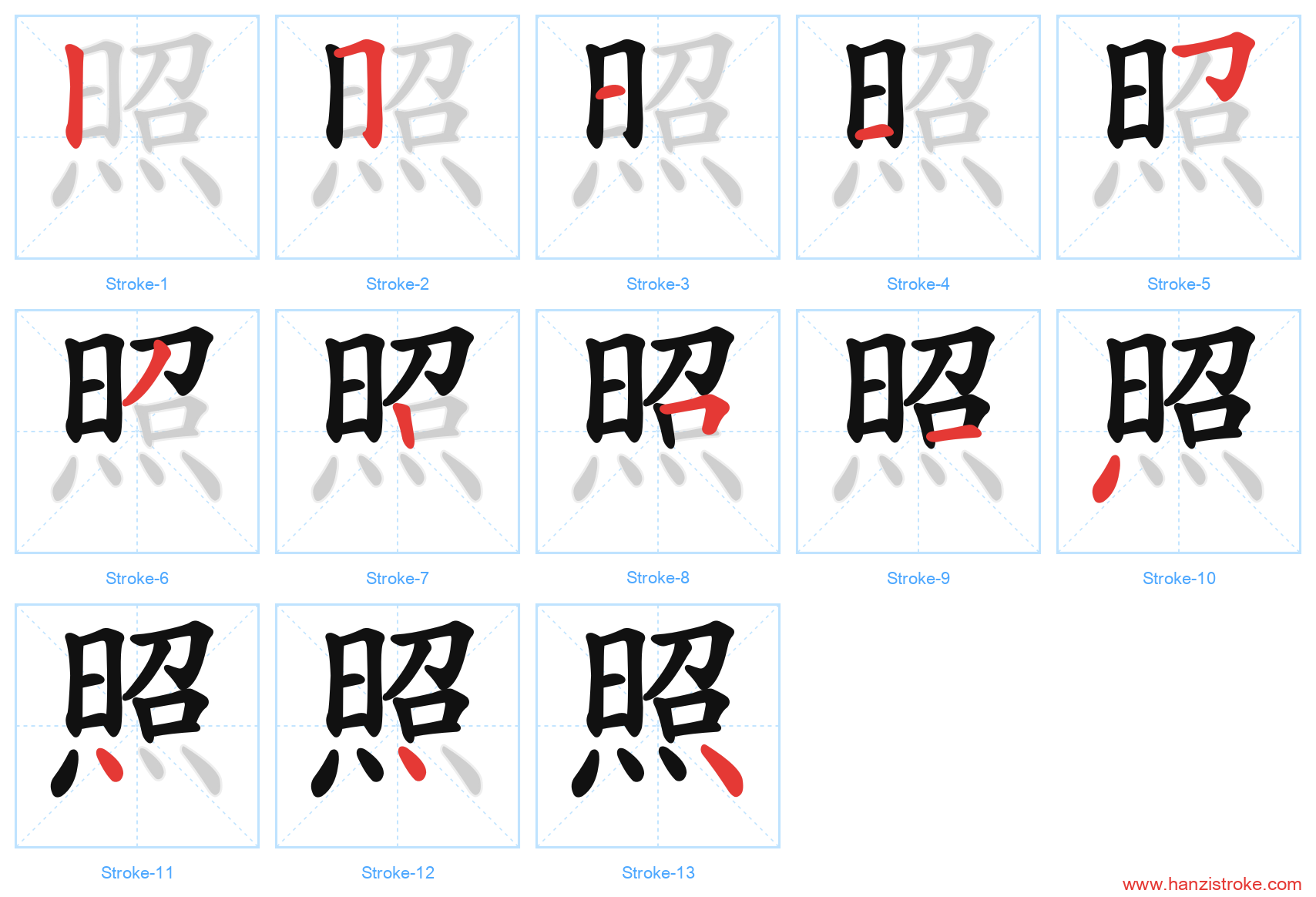 照 stroke order diagram