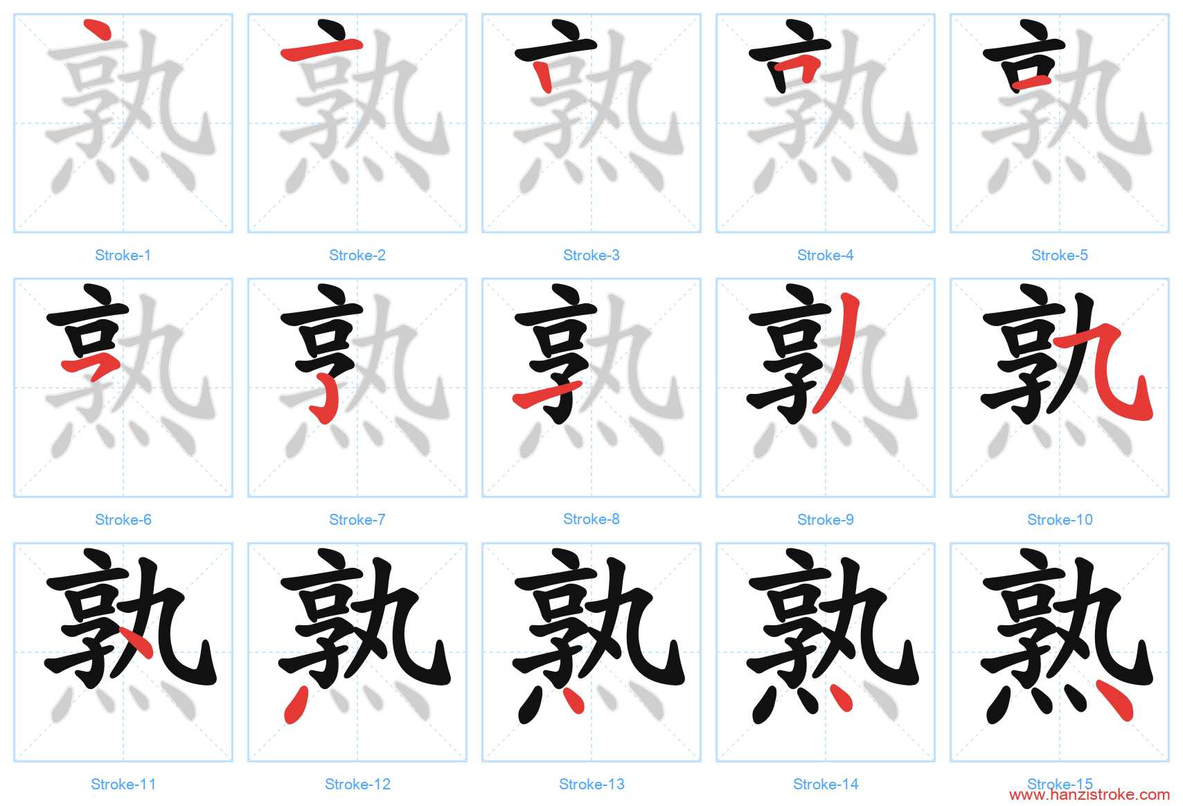 熟 stroke order diagram