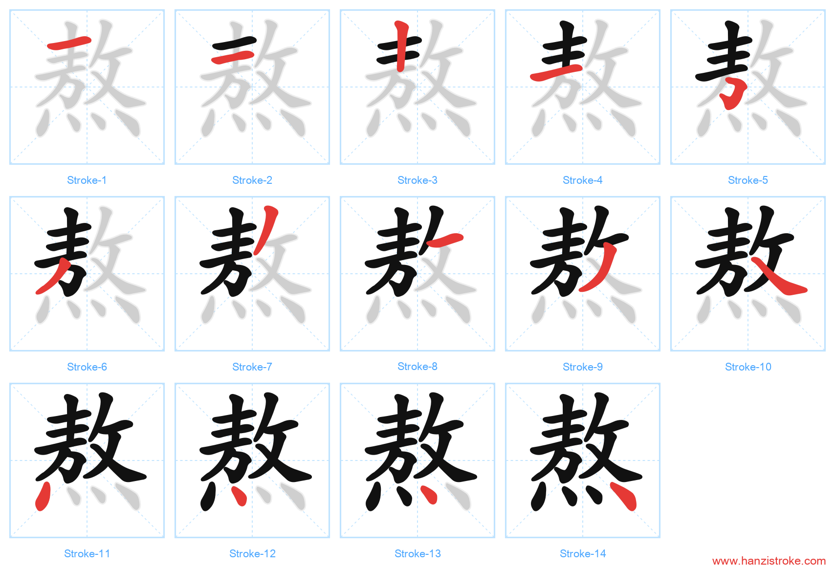 熬 stroke order diagram