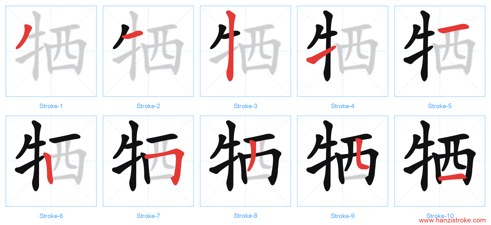 牺 stroke order diagram