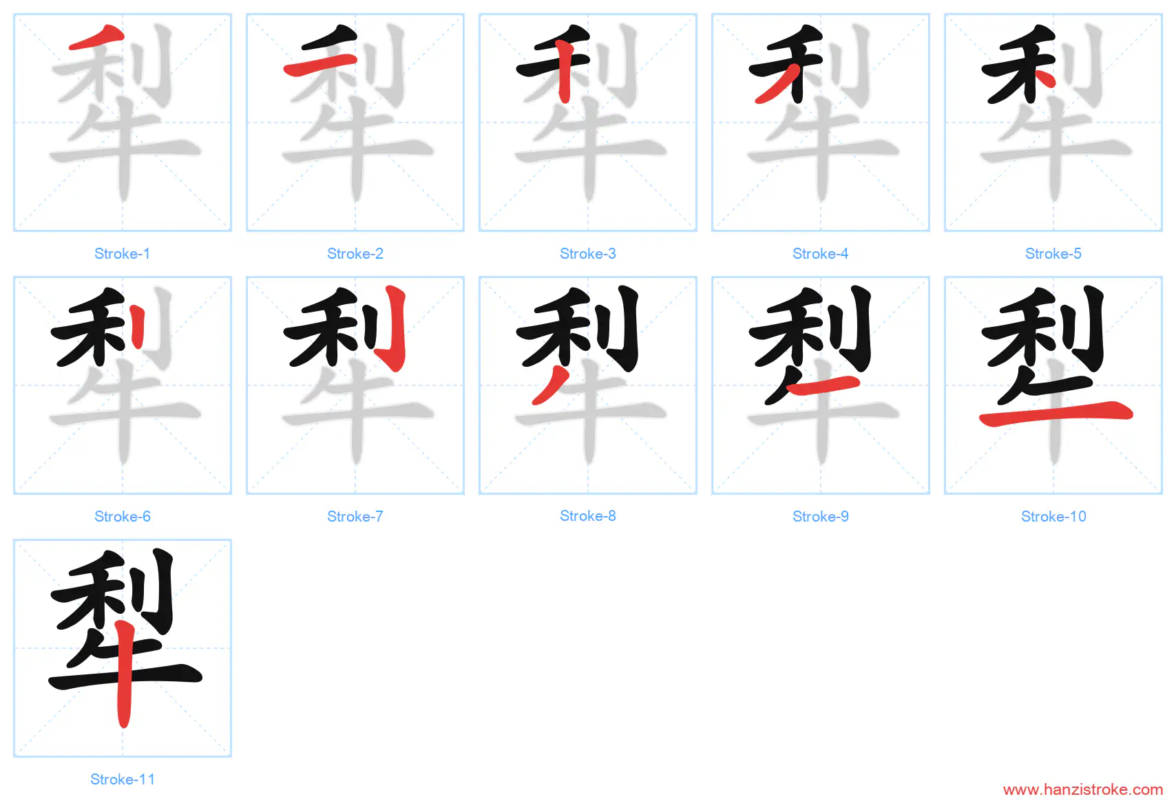 犁 stroke order diagram