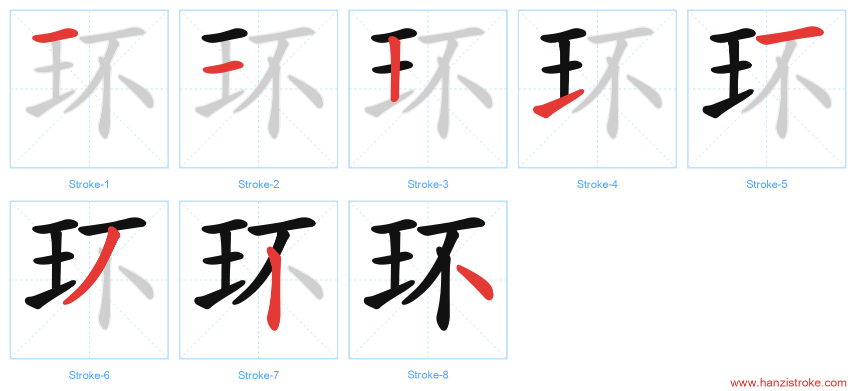 环 stroke order diagram