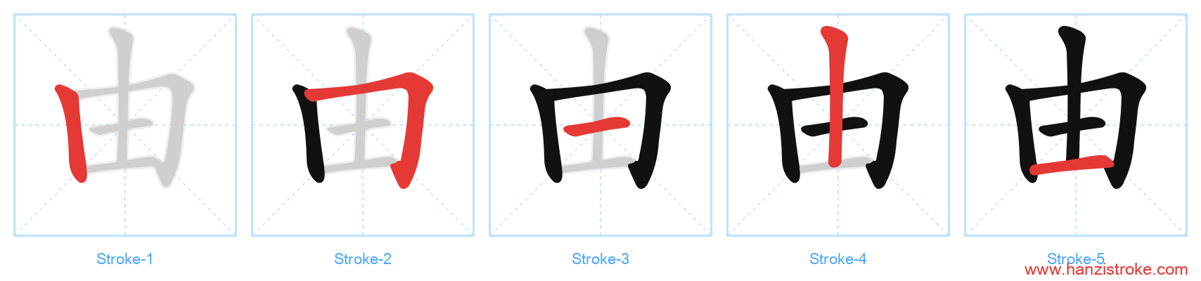 由 stroke order diagram