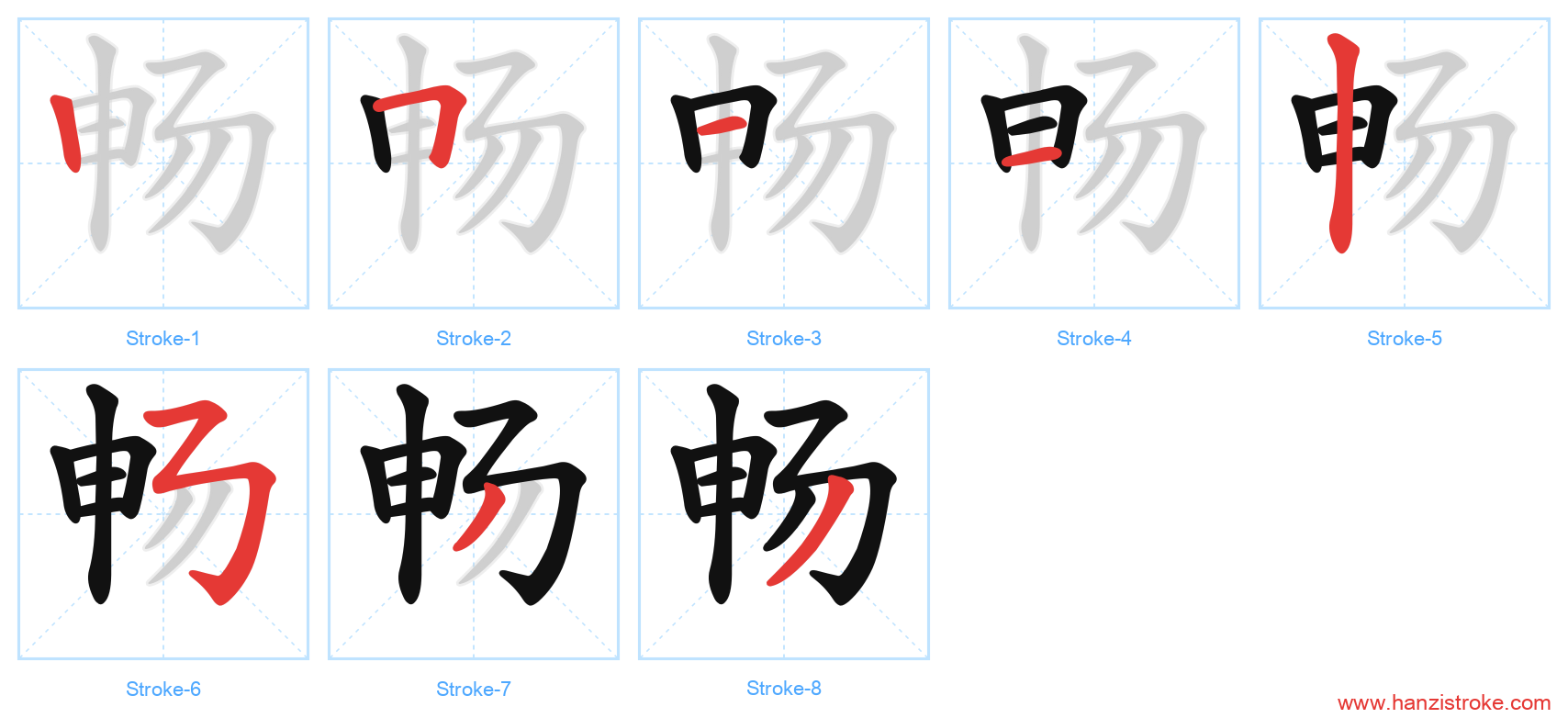 畅 stroke order diagram
