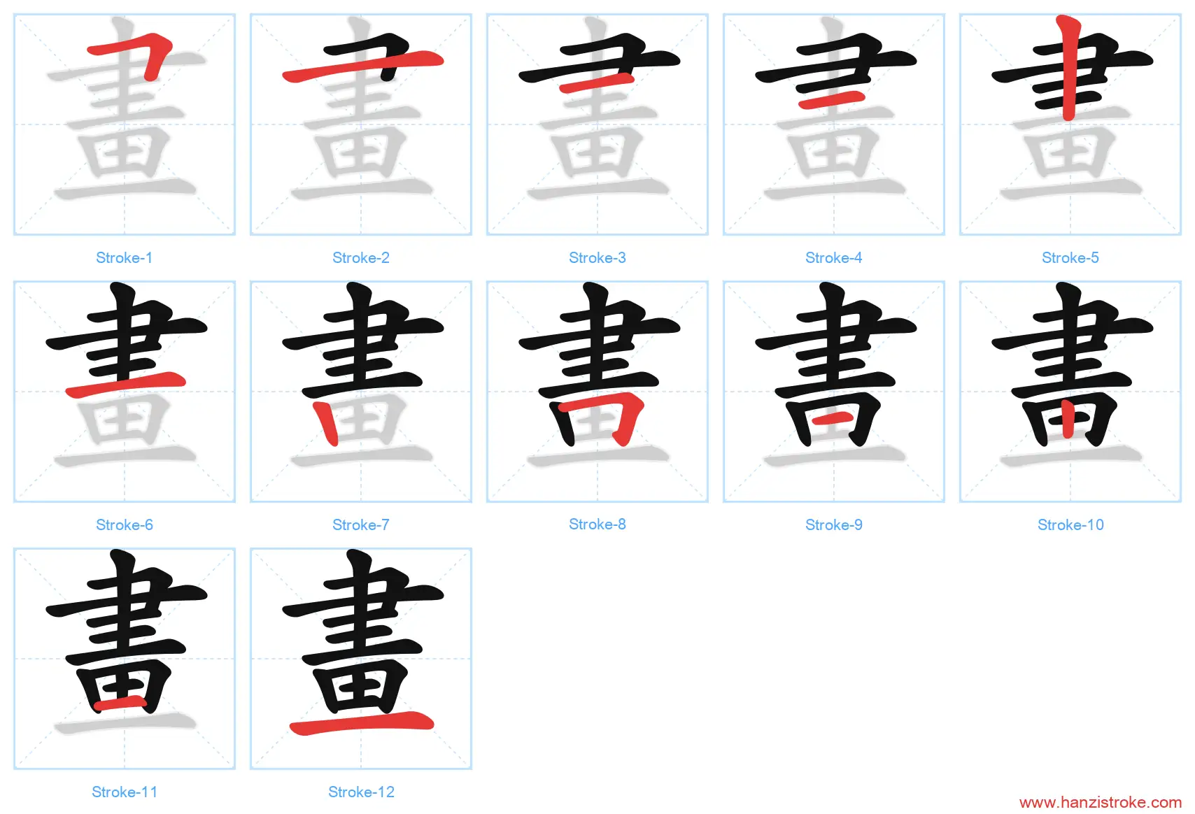 畫 traditional stroke order diagram
