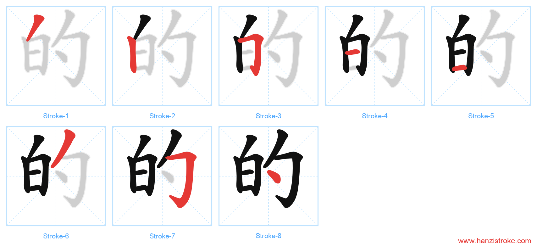 的 stroke order diagram