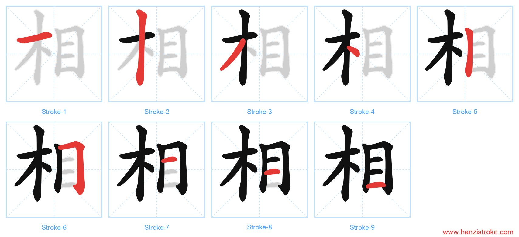 相 stroke order diagram