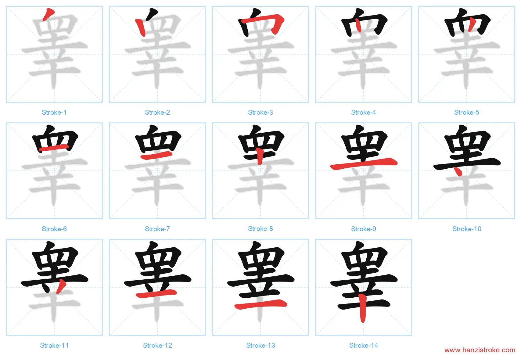 睾 stroke order diagram