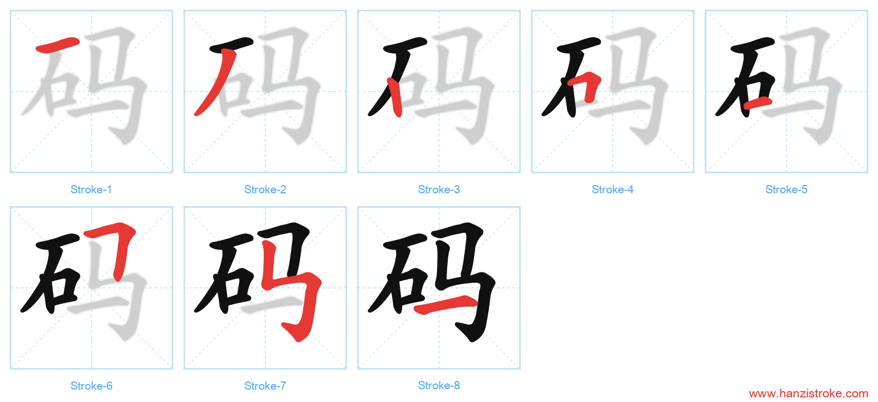 码 stroke order diagram