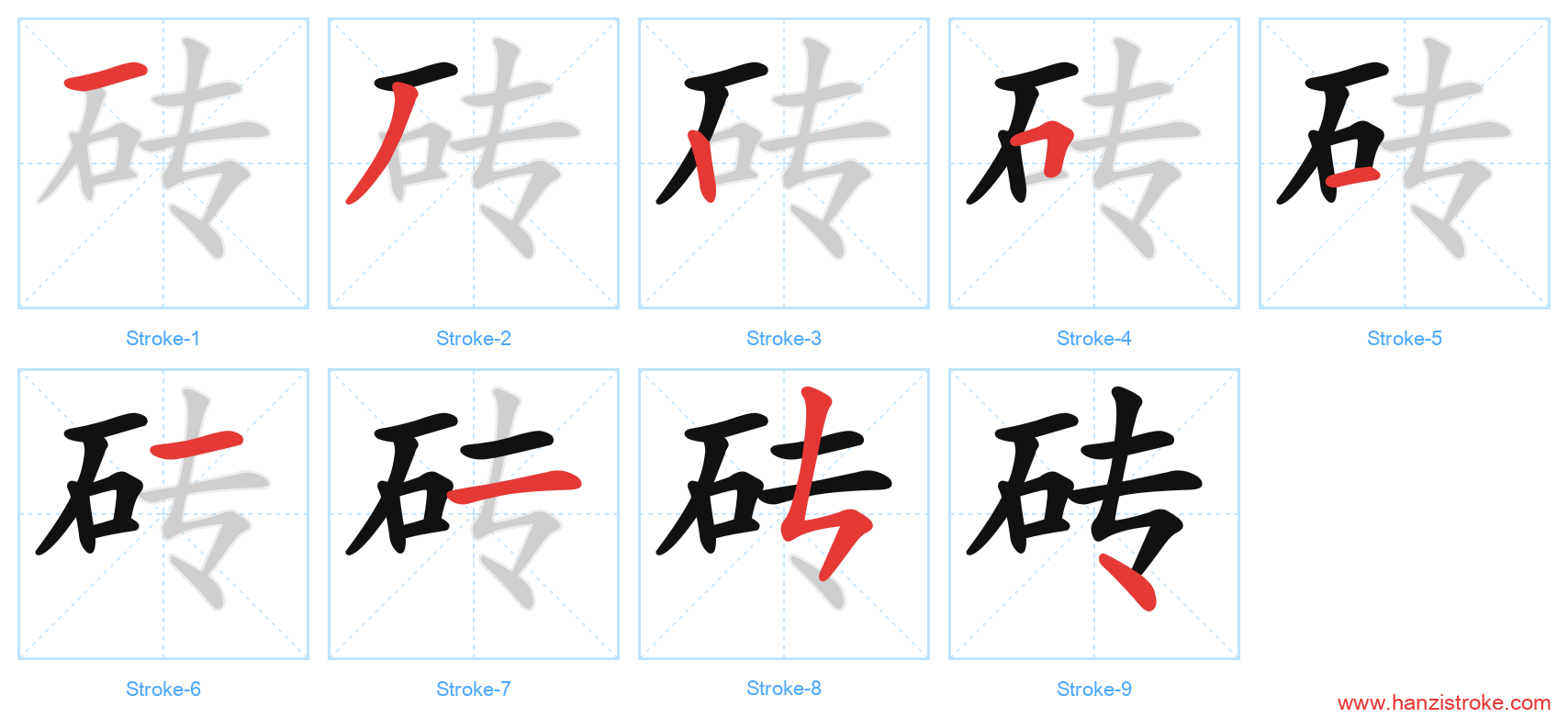 砖 stroke order diagram