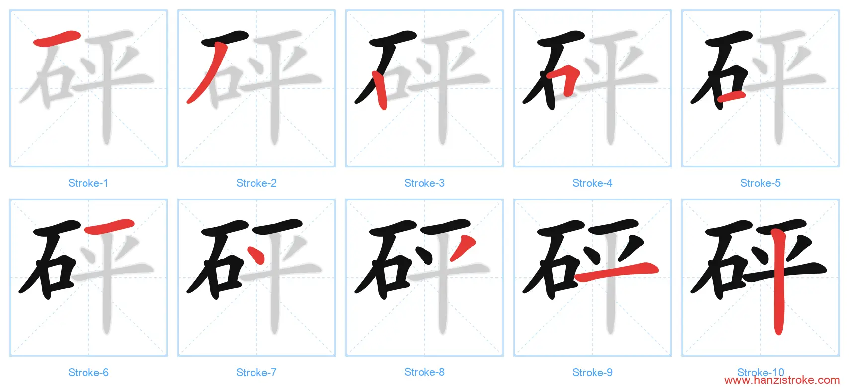 砰 stroke order diagram