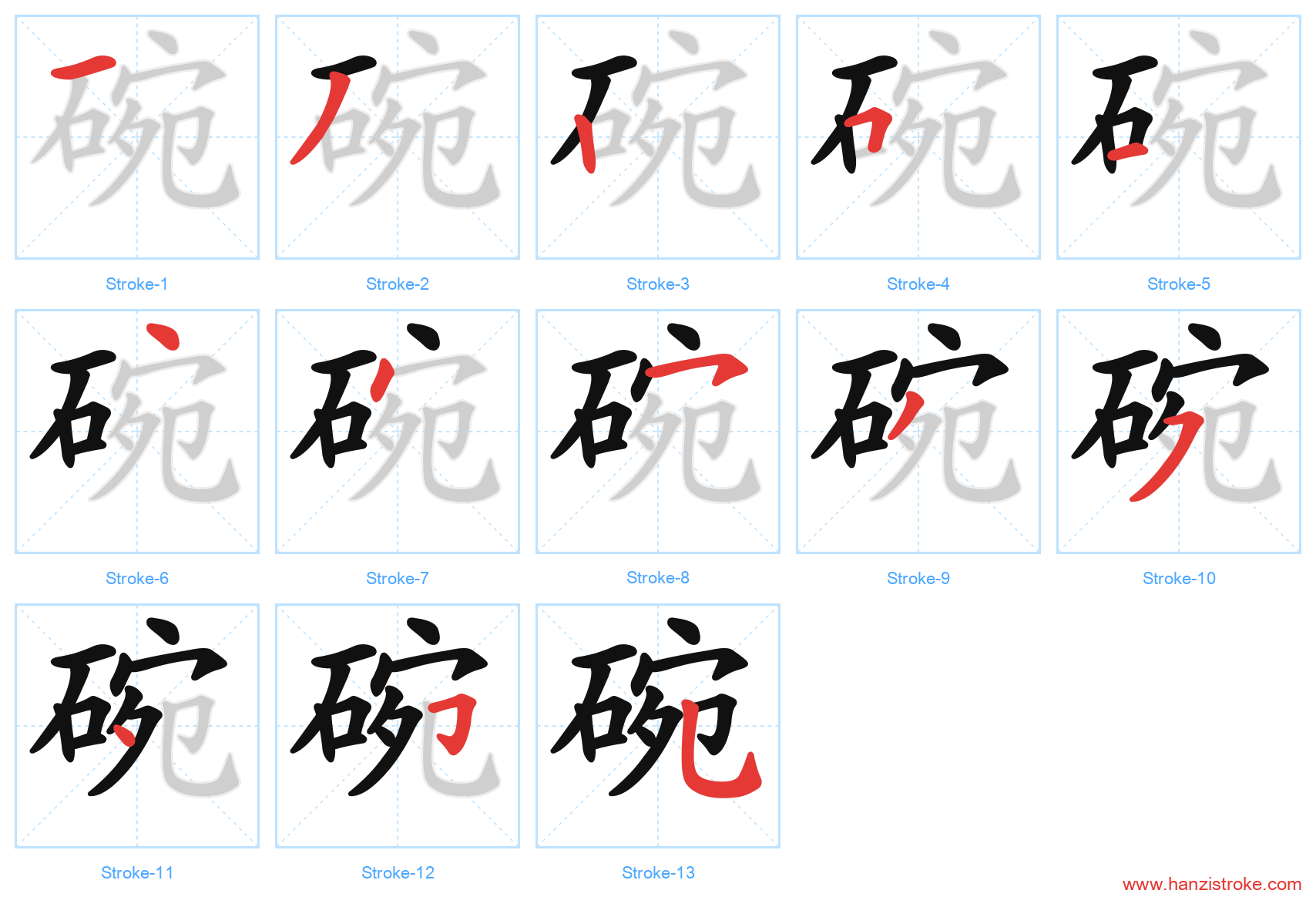 碗 stroke order diagram