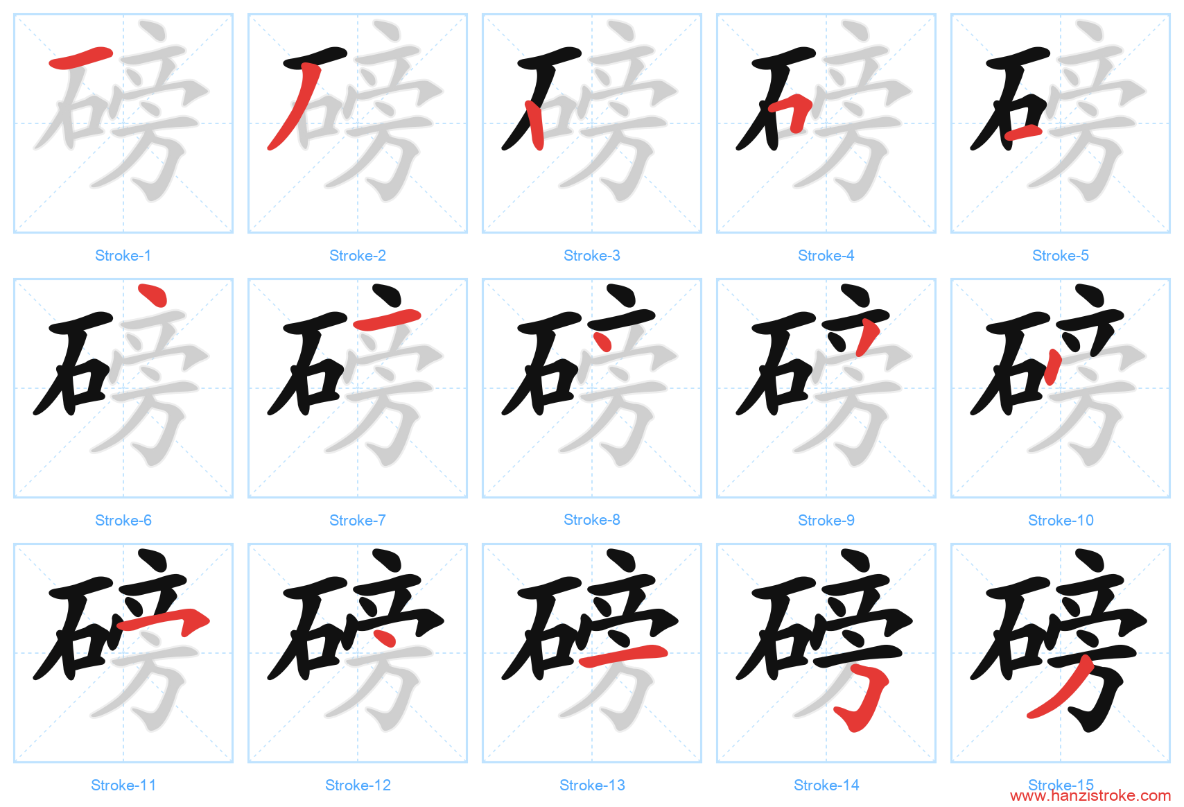 磅 stroke order diagram