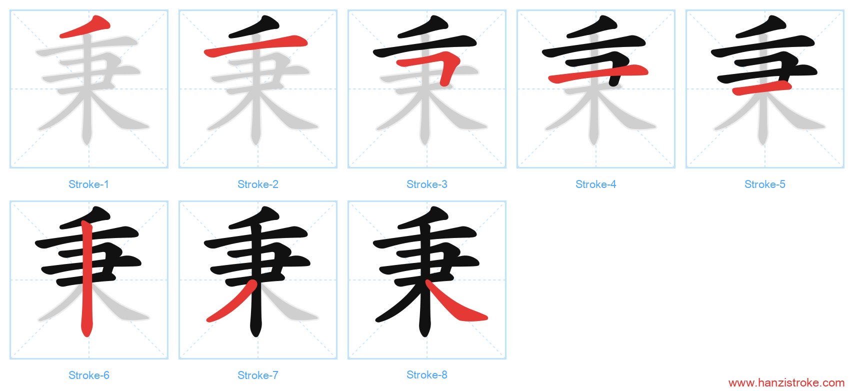 秉 stroke order diagram