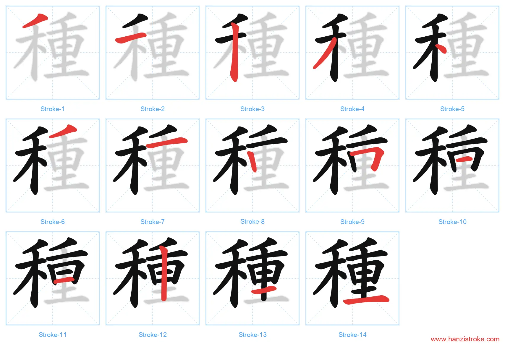 種 traditional stroke order diagram