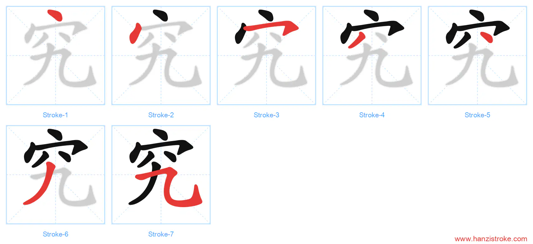 究 stroke order diagram