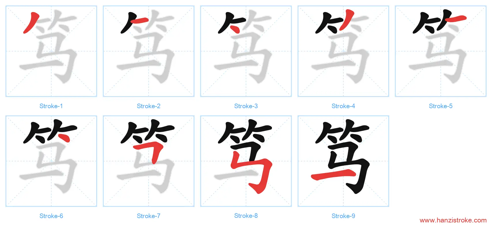 笃 stroke order diagram