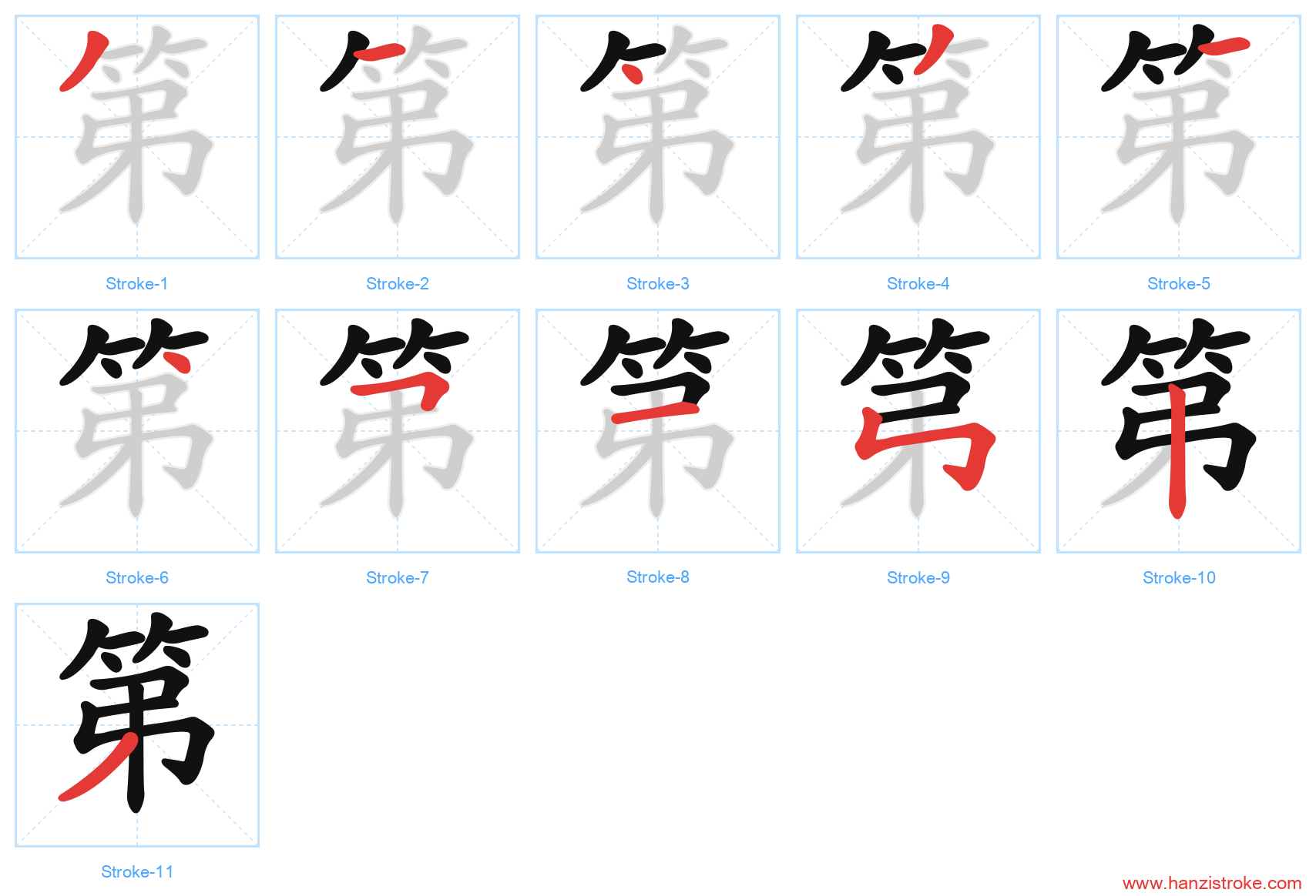 第 stroke order diagram