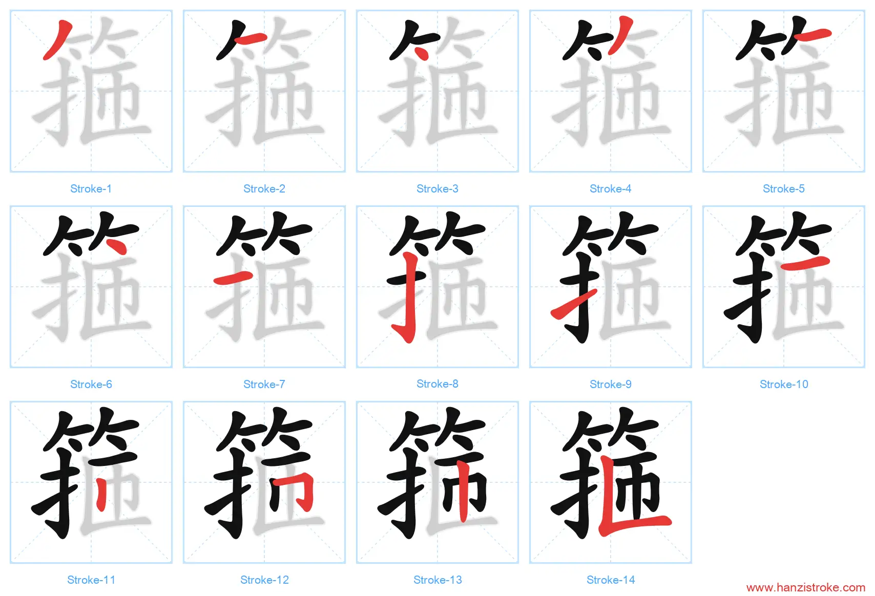 箍 stroke order diagram