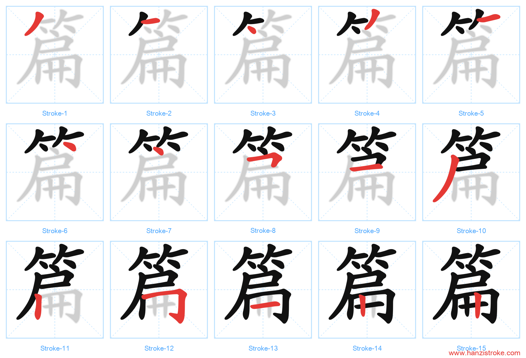 篇 stroke order diagram