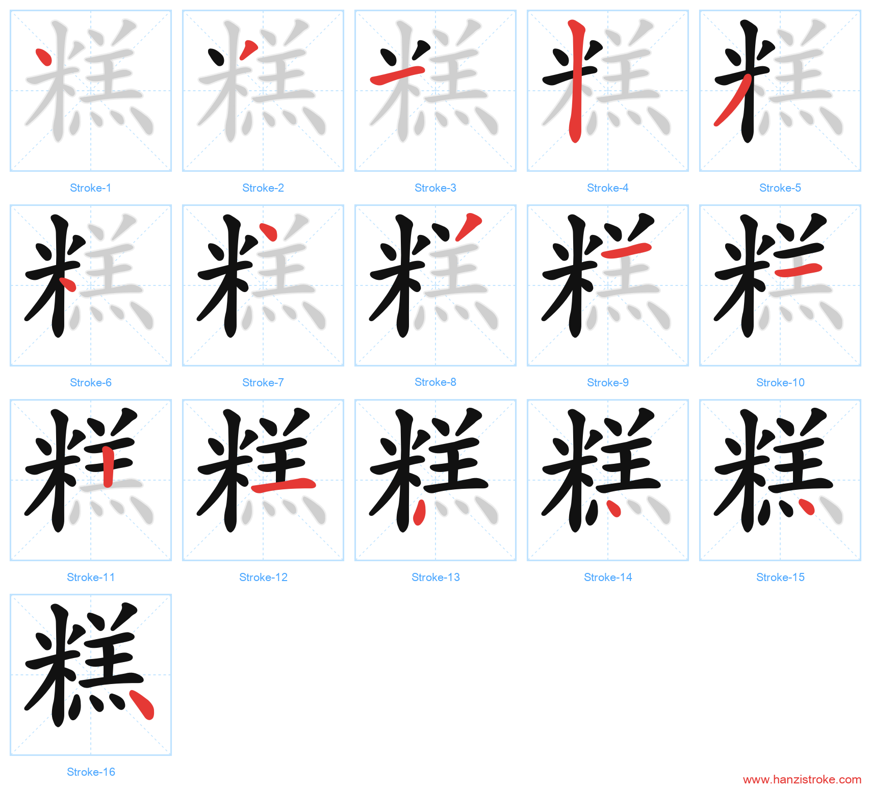 糕 stroke order diagram