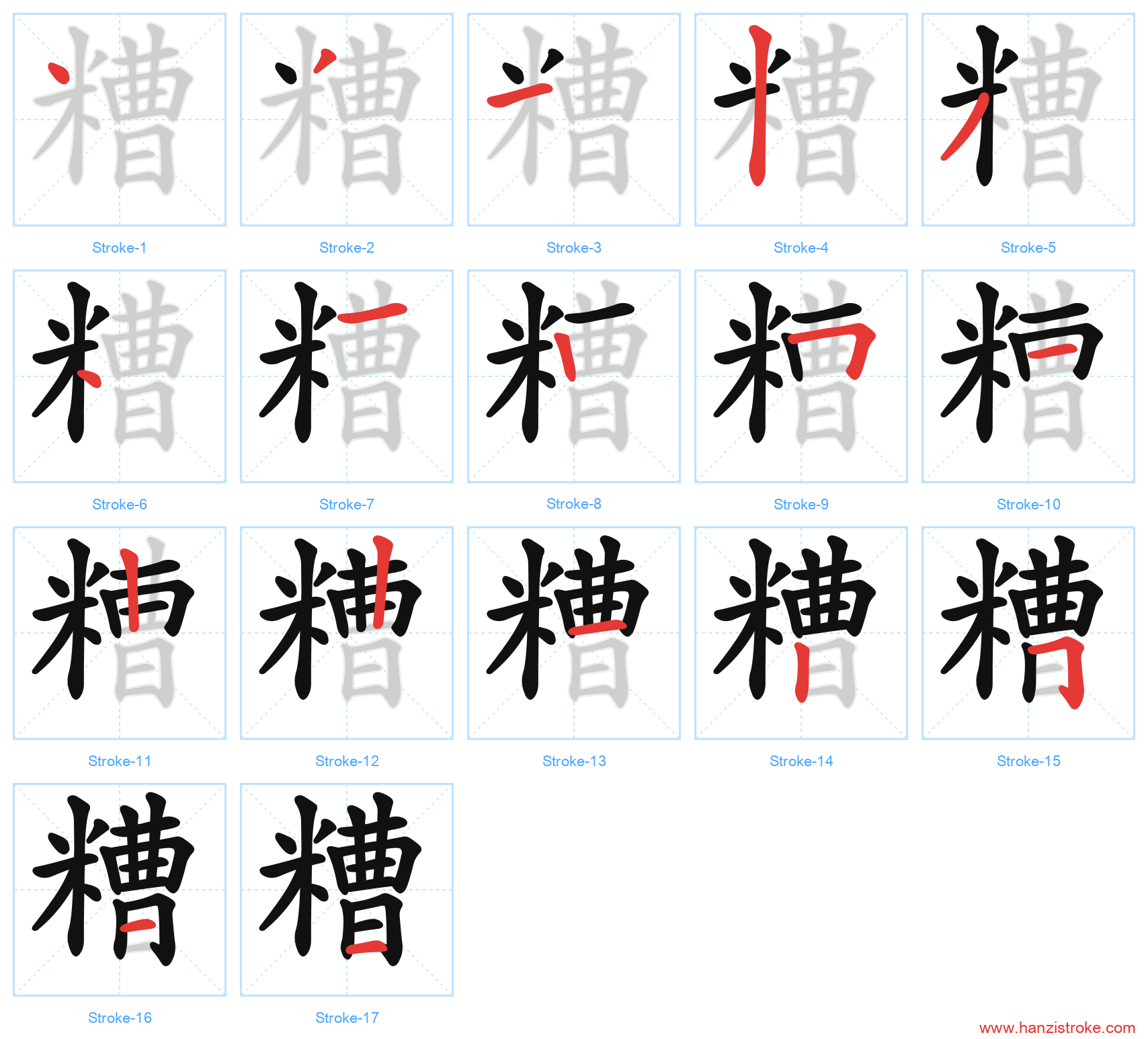 糟 stroke order diagram