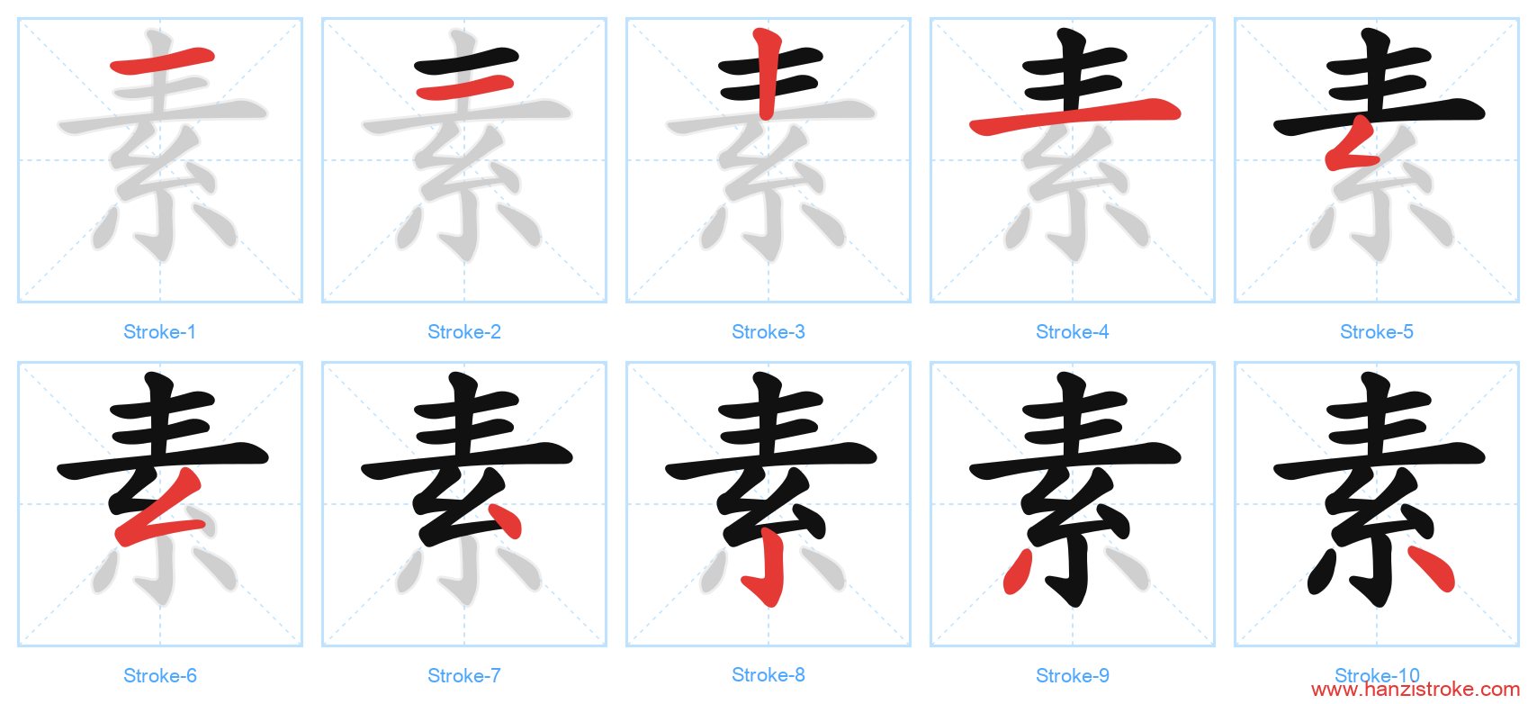素 stroke order diagram