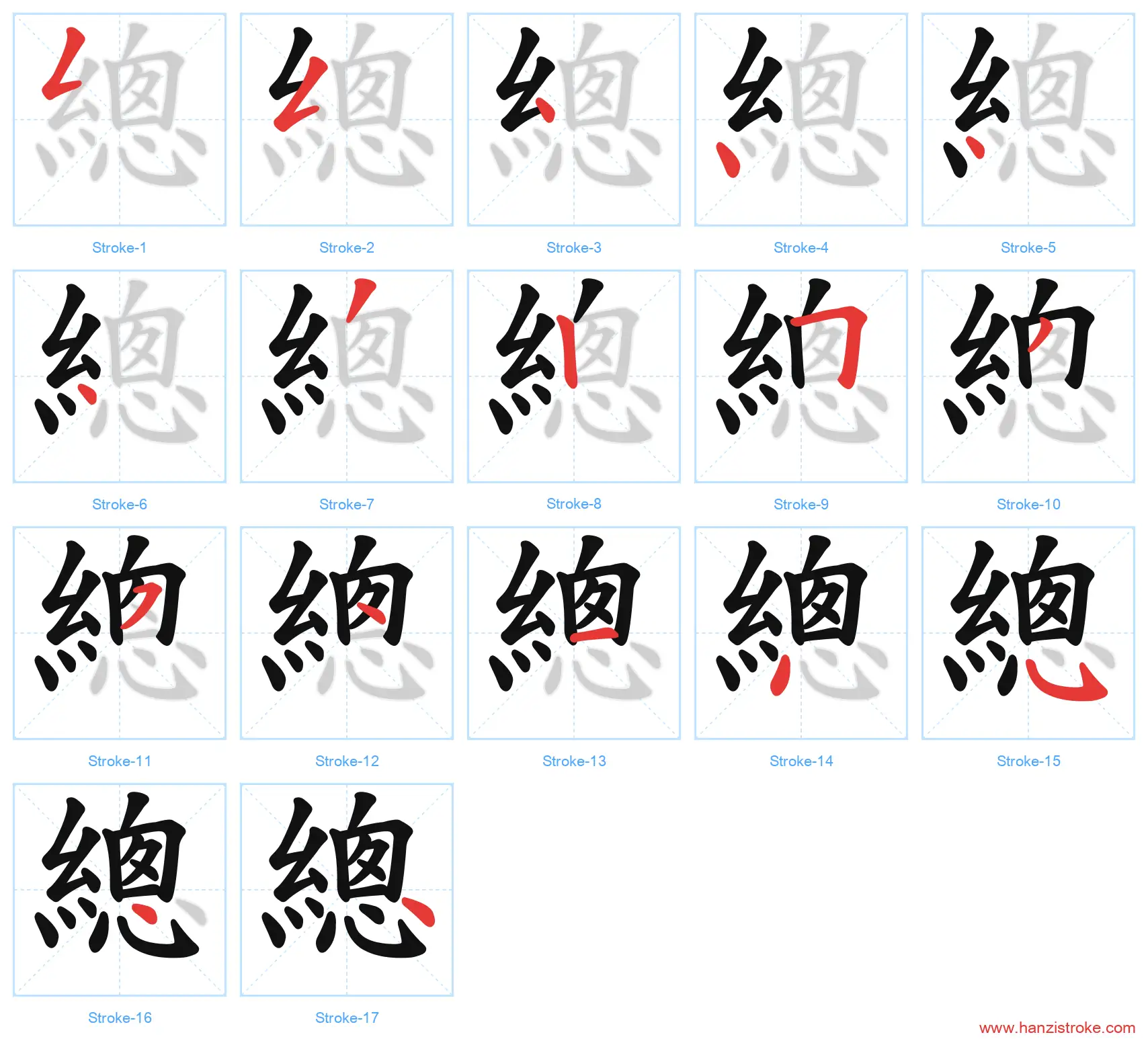 總 traditional stroke order diagram