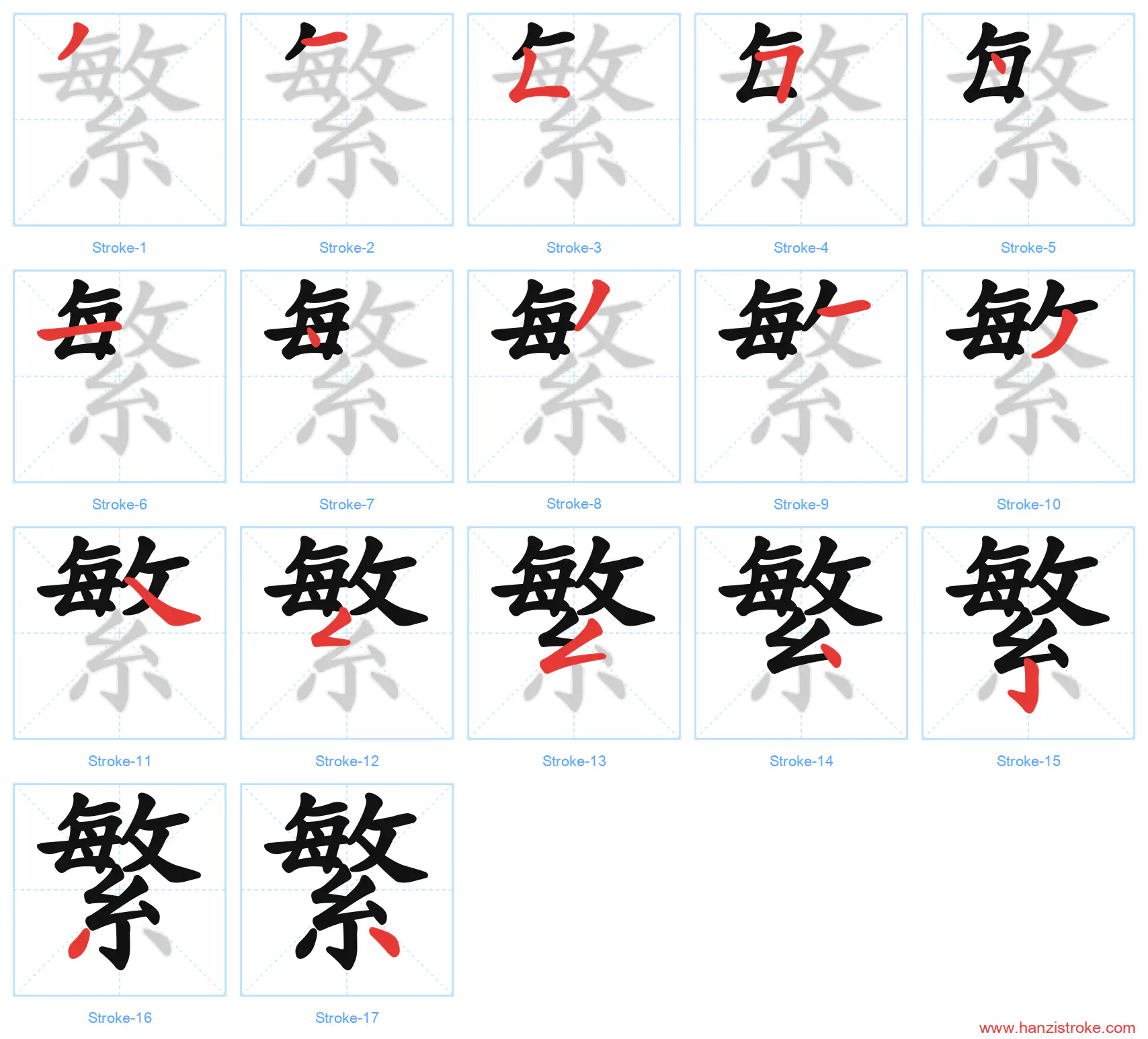 繁 stroke order diagram