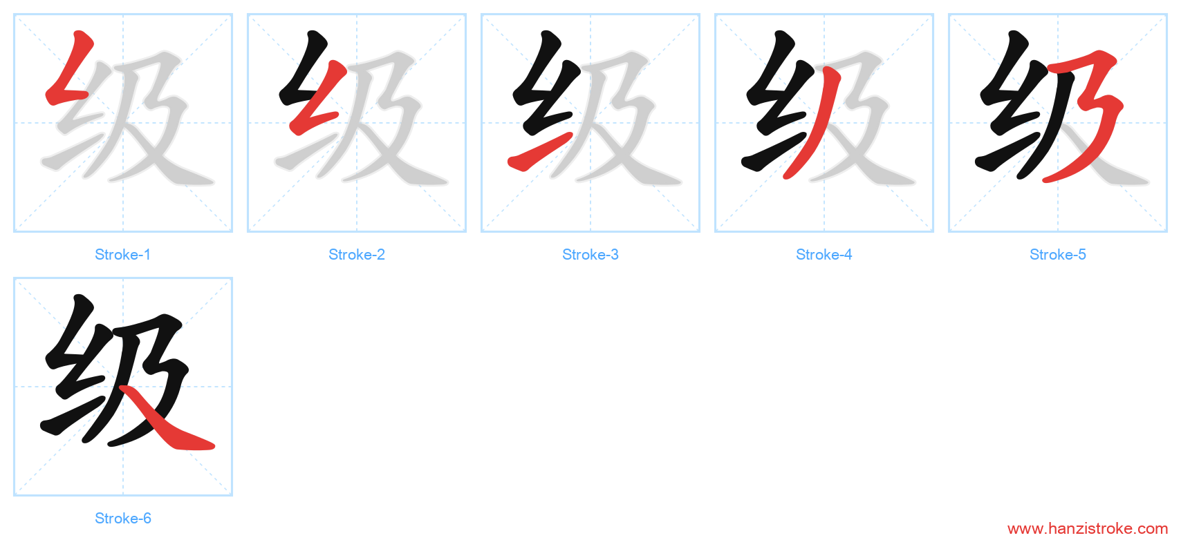 级 stroke order diagram