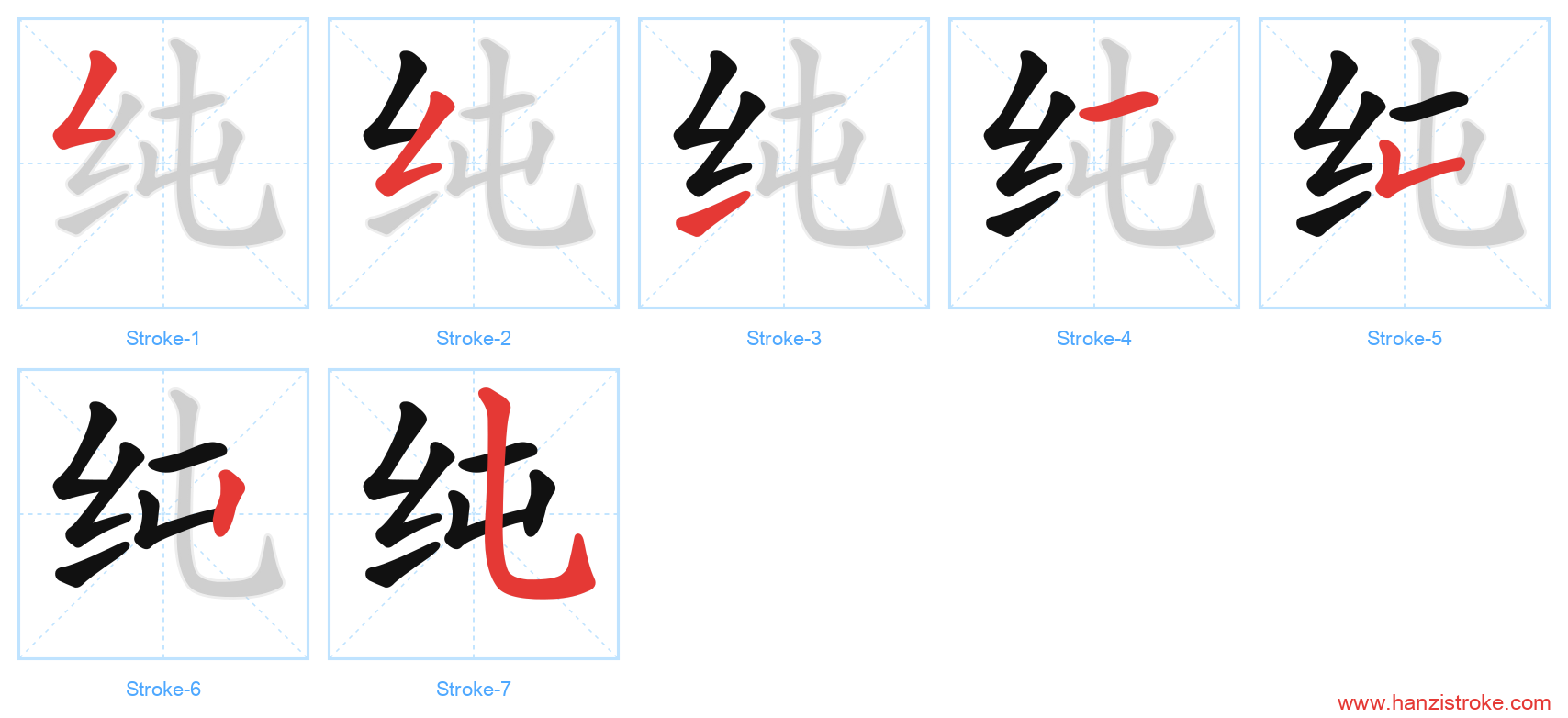 纯 stroke order diagram