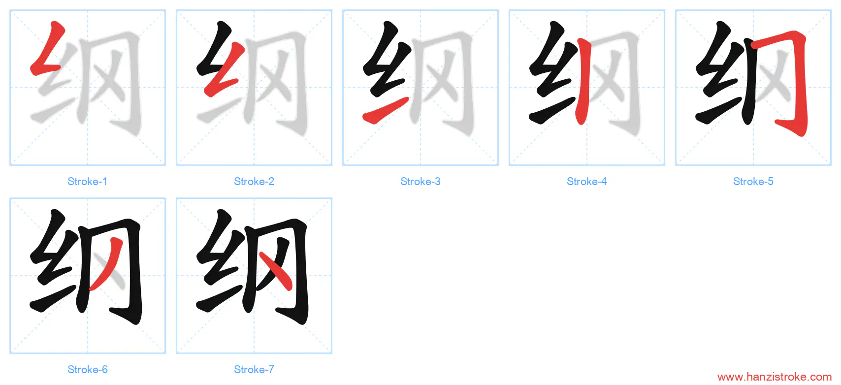 纲 stroke order diagram