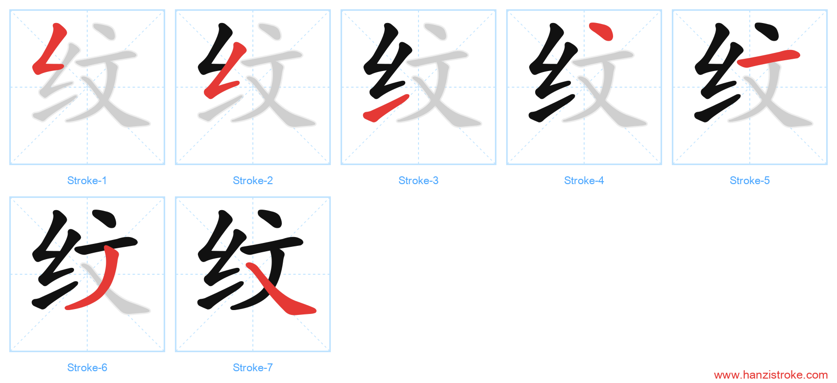 纹 stroke order diagram