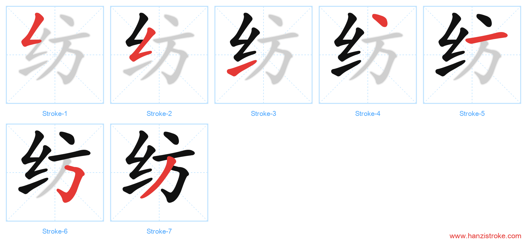 纺 stroke order diagram