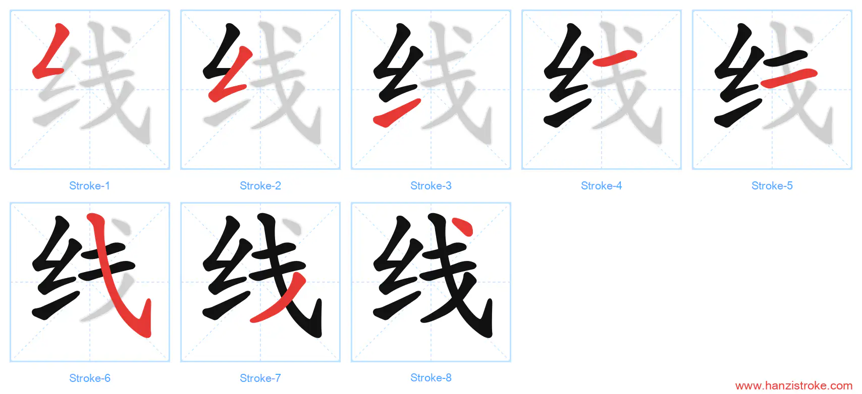 线 stroke order diagram