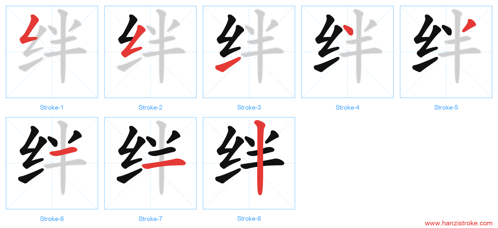 绊 stroke order diagram