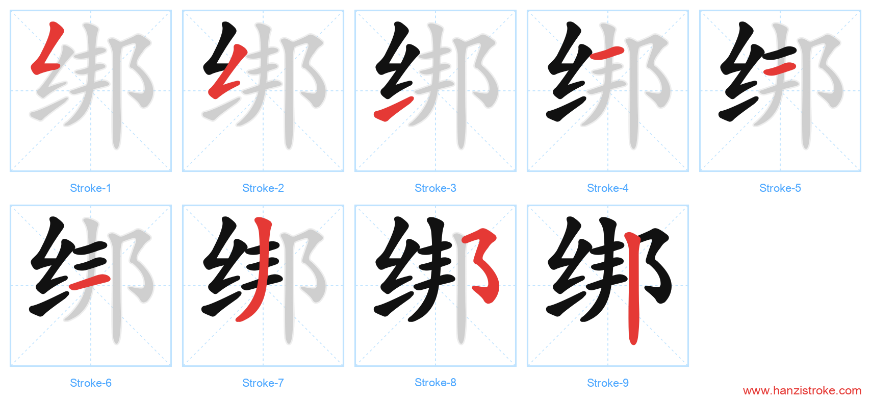 绑 stroke order diagram