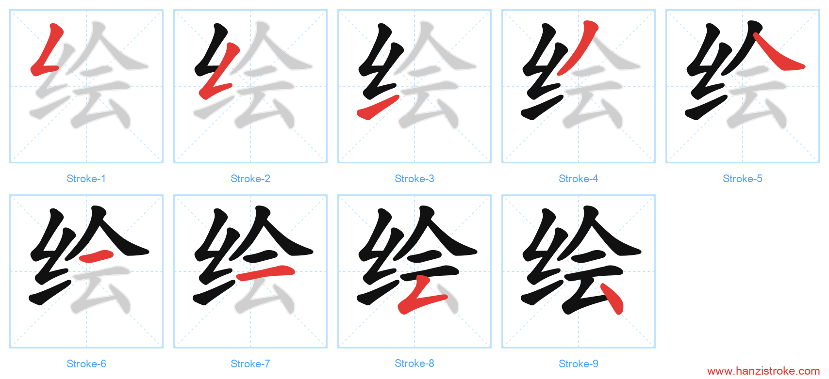 绘 stroke order diagram