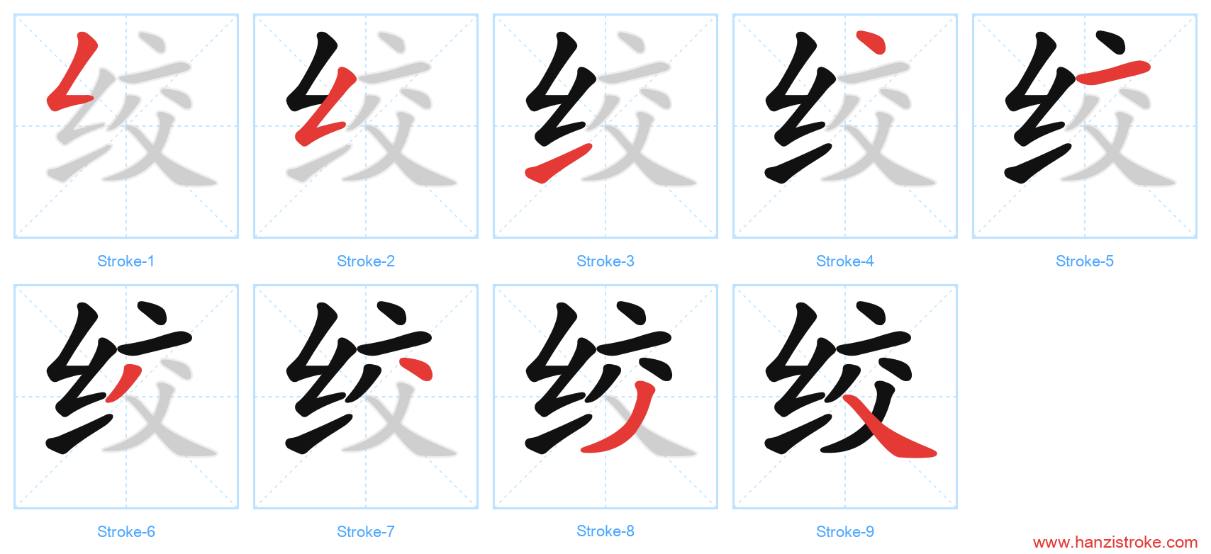 绞 stroke order diagram