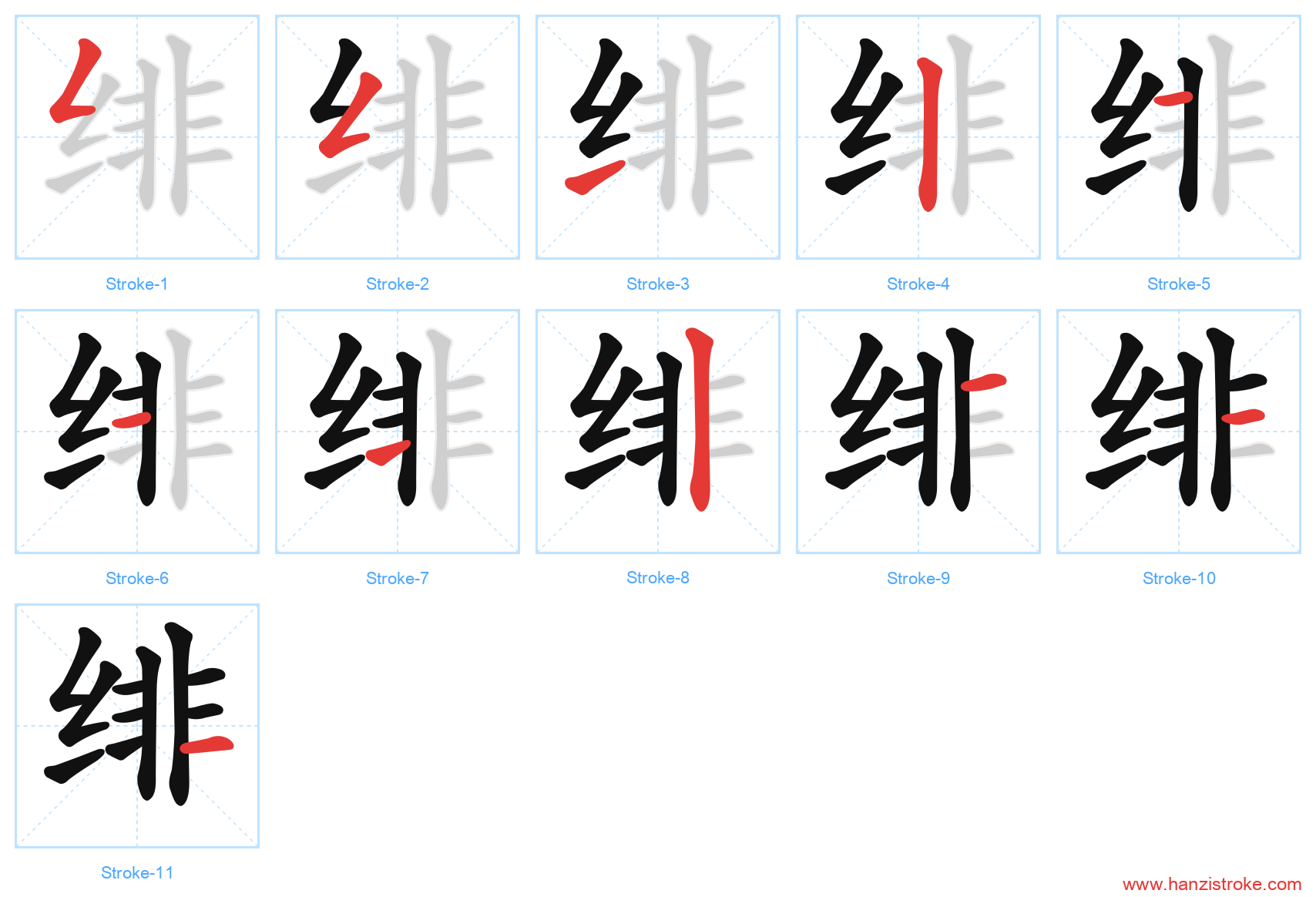 绯 stroke order diagram