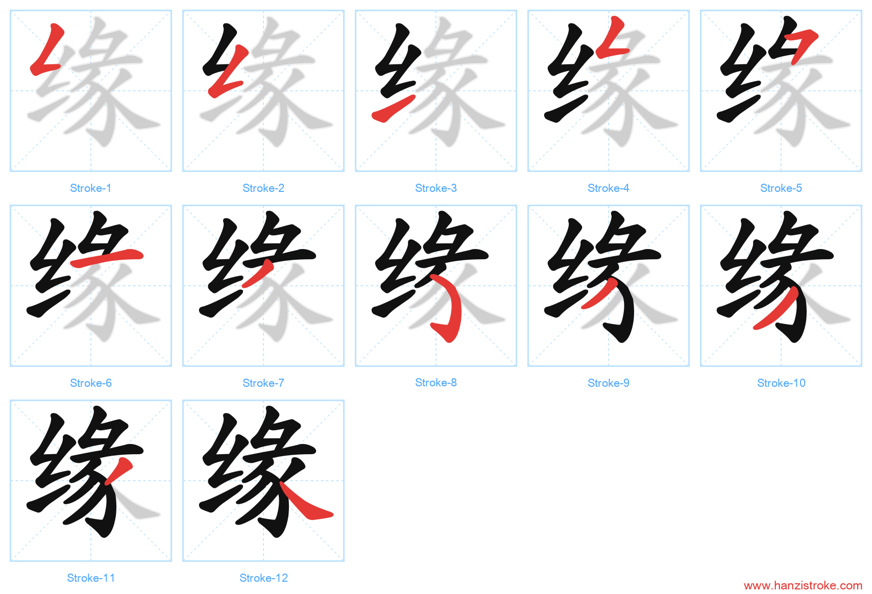 缘 stroke order diagram