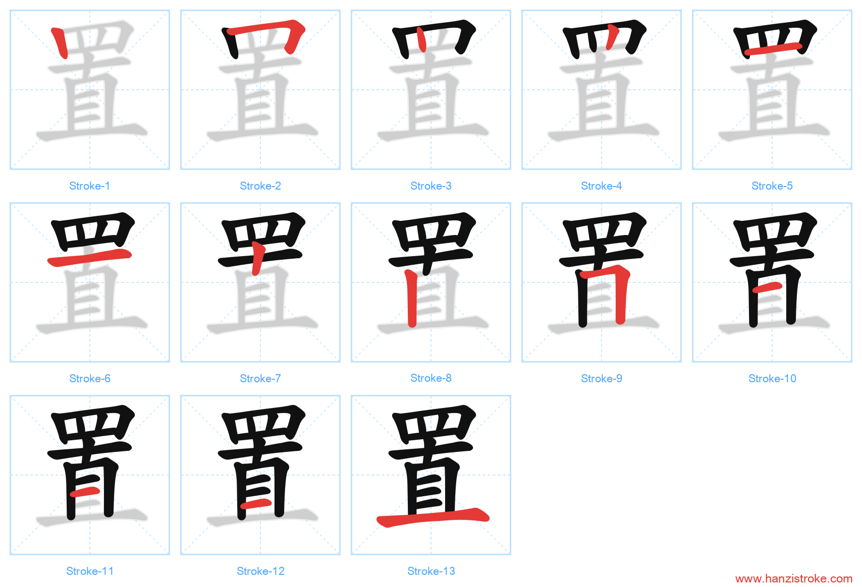 置 stroke order diagram