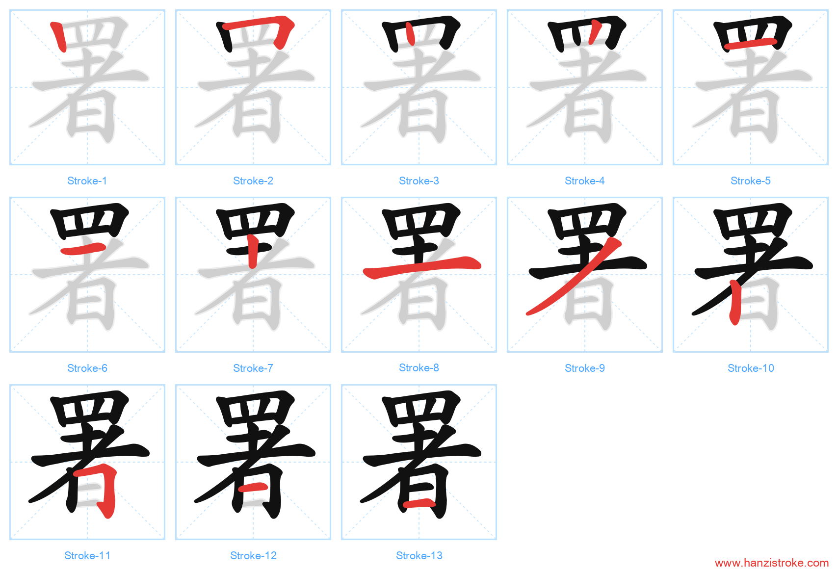署 stroke order diagram