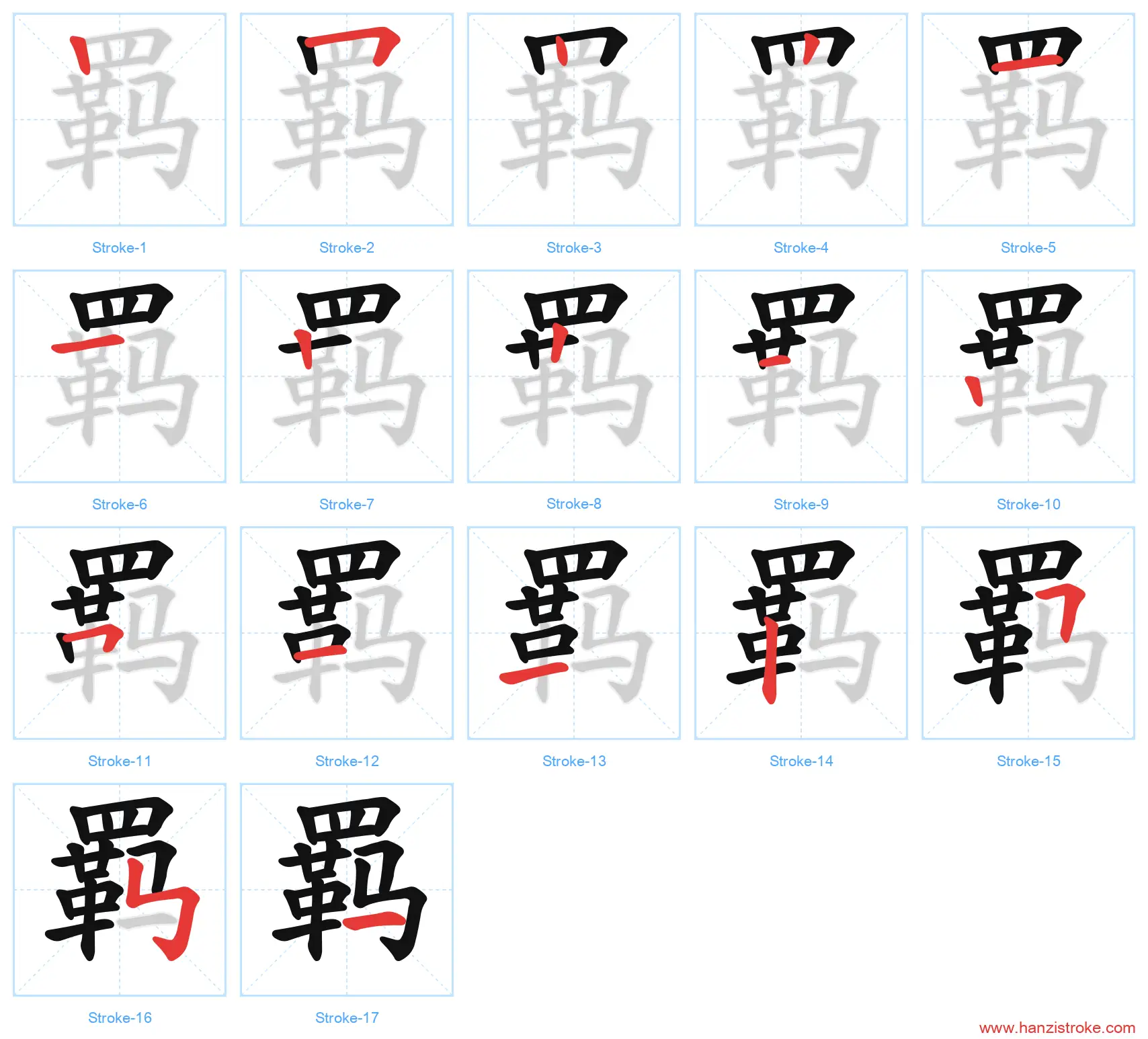 羁 stroke order diagram