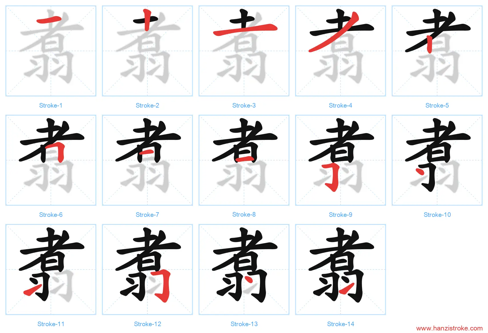 翥 stroke order diagram