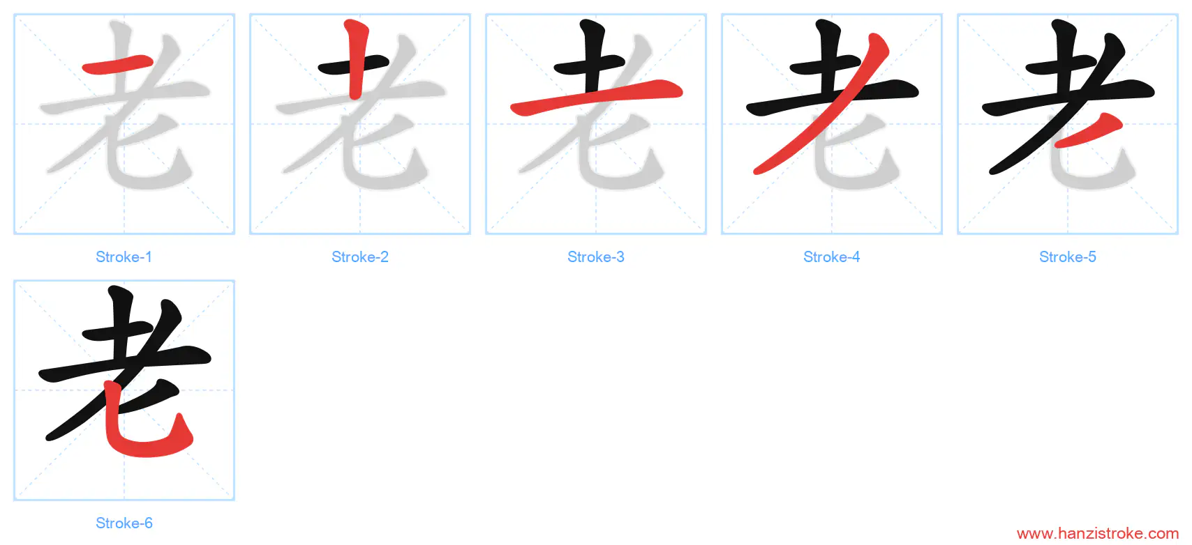 老 stroke order diagram