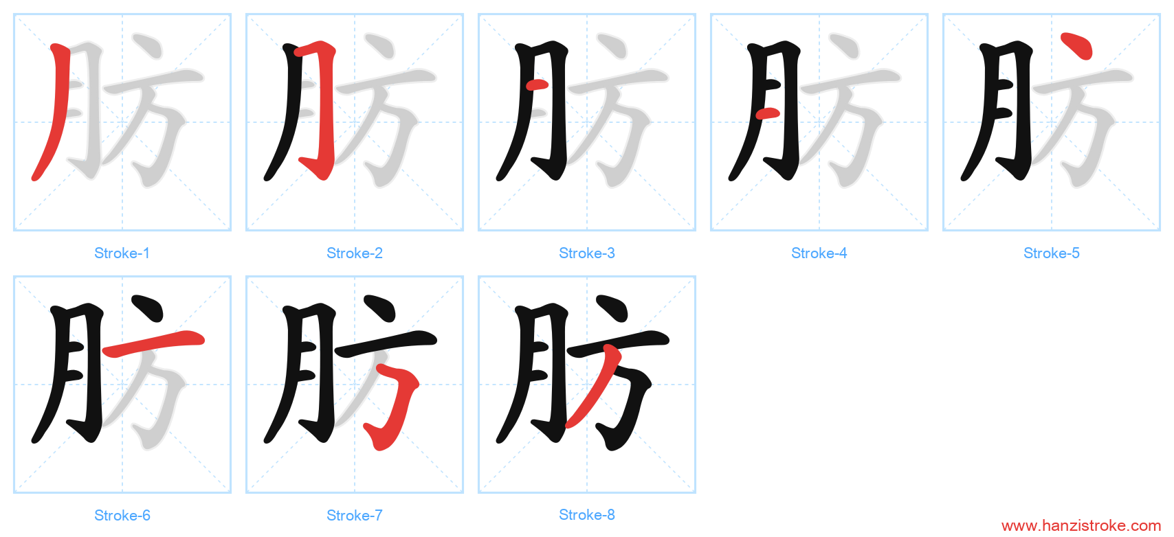 肪 stroke order diagram