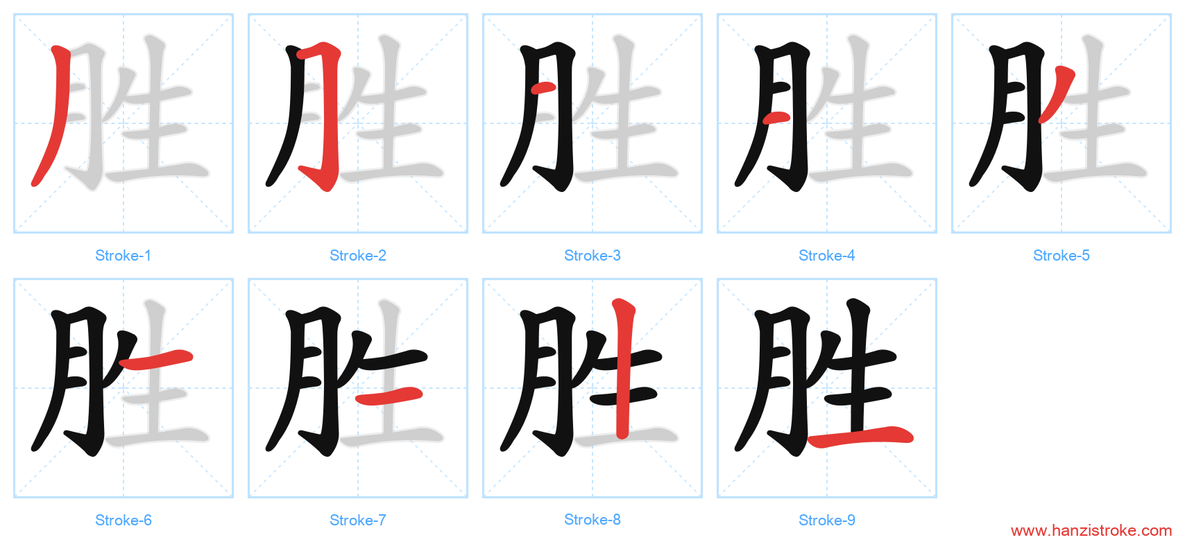胜 stroke order diagram