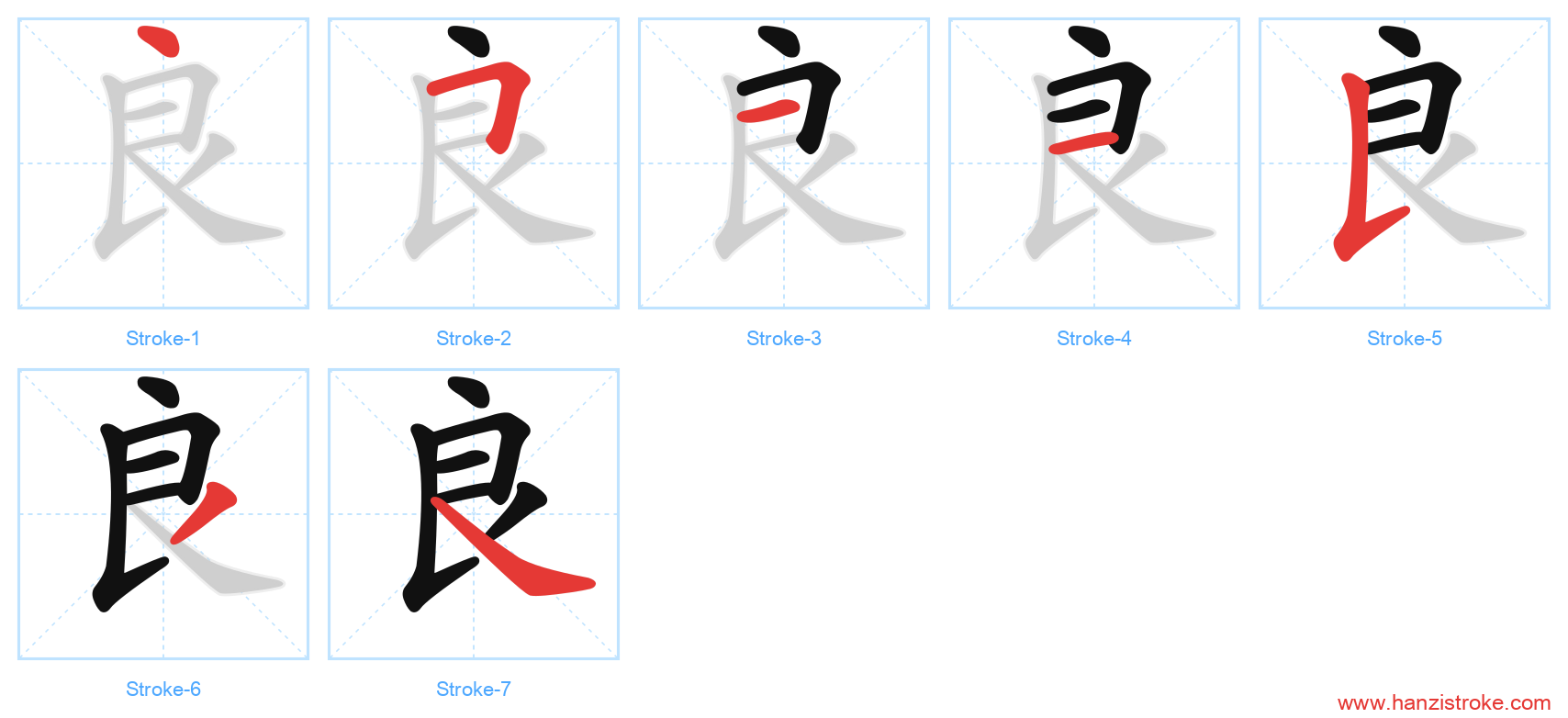 良 stroke order diagram